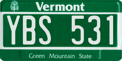 VT license plate YBS531