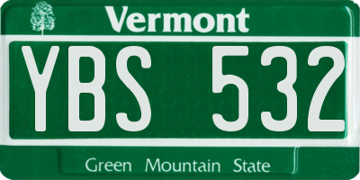 VT license plate YBS532