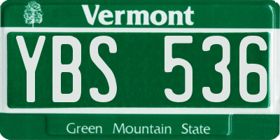 VT license plate YBS536