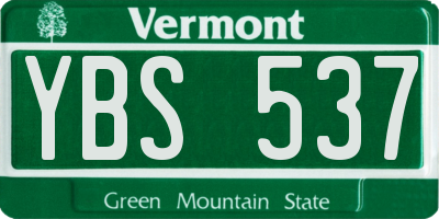 VT license plate YBS537