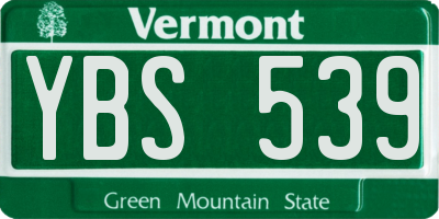 VT license plate YBS539
