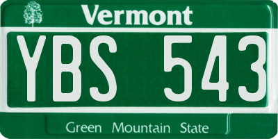 VT license plate YBS543