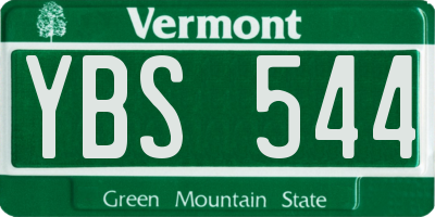 VT license plate YBS544
