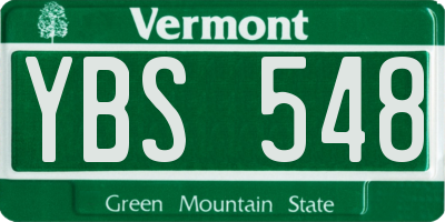 VT license plate YBS548