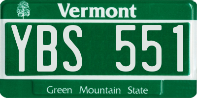 VT license plate YBS551