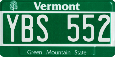 VT license plate YBS552