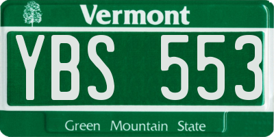 VT license plate YBS553