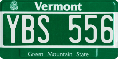 VT license plate YBS556