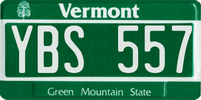 VT license plate YBS557