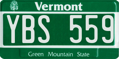 VT license plate YBS559