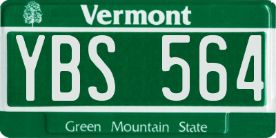 VT license plate YBS564