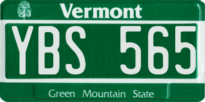 VT license plate YBS565