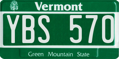 VT license plate YBS570