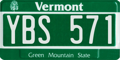 VT license plate YBS571