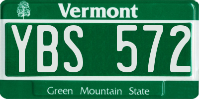 VT license plate YBS572