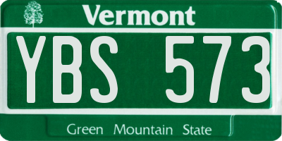 VT license plate YBS573