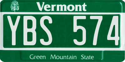 VT license plate YBS574