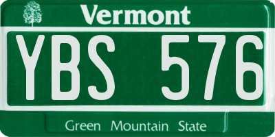 VT license plate YBS576