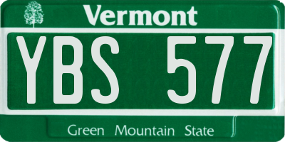 VT license plate YBS577