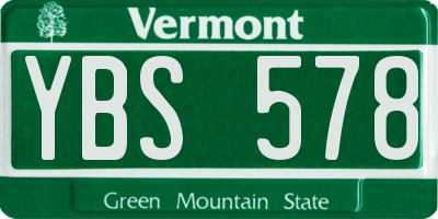 VT license plate YBS578