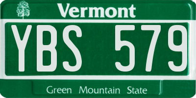 VT license plate YBS579