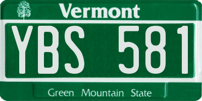 VT license plate YBS581