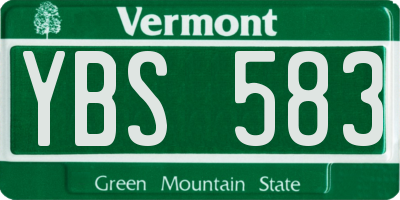 VT license plate YBS583