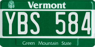 VT license plate YBS584