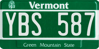 VT license plate YBS587