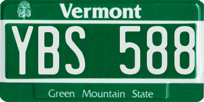 VT license plate YBS588