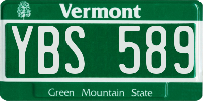 VT license plate YBS589