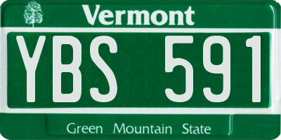 VT license plate YBS591