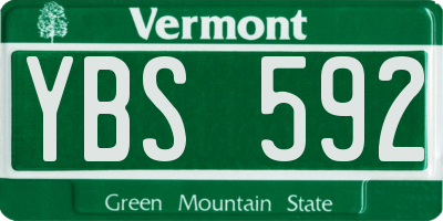 VT license plate YBS592