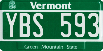 VT license plate YBS593