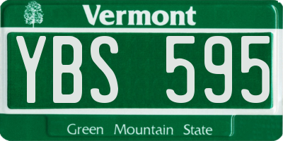 VT license plate YBS595