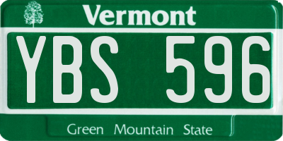 VT license plate YBS596