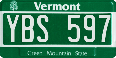 VT license plate YBS597