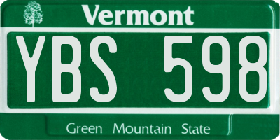 VT license plate YBS598