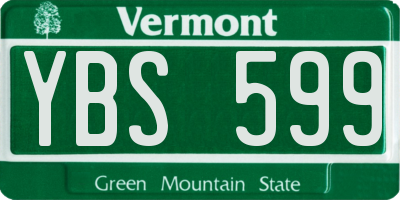 VT license plate YBS599