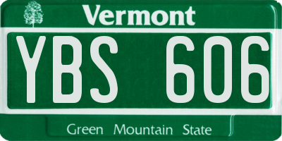 VT license plate YBS606