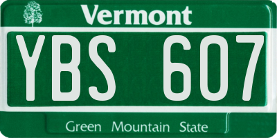 VT license plate YBS607