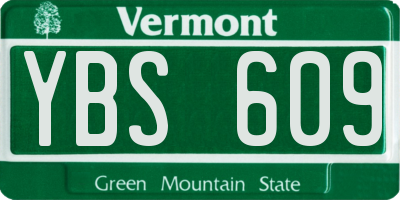 VT license plate YBS609