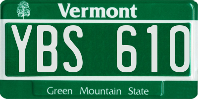 VT license plate YBS610