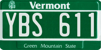VT license plate YBS611