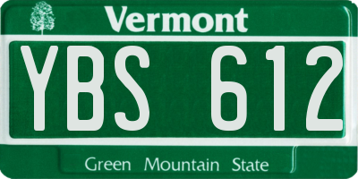 VT license plate YBS612