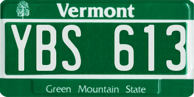 VT license plate YBS613