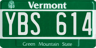 VT license plate YBS614