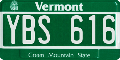 VT license plate YBS616