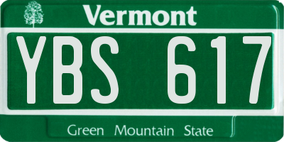 VT license plate YBS617