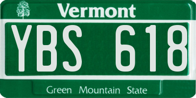 VT license plate YBS618